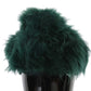 Dolce & Gabbana Green Fur DG Logo Embroidered Cloche Hat