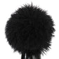 Dolce & Gabbana Black Tibet Lamb Fur Leather Gatsby Hat