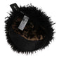 Dolce & Gabbana Black Tibet Lamb Fur Leather Gatsby Hat