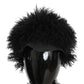 Dolce & Gabbana Black Tibet Lamb Fur Leather Gatsby Hat