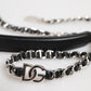 Dolce & Gabbana Black Leather DG Logo Chain Bag Shoulder Strap