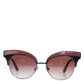Dolce & Gabbana Black Pink Mirrored Cat Eye DG6109 Sequined Sunglasses