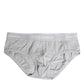 Dolce & Gabbana Gray Cotton Stretch Regular Brief Underwear