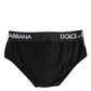 Dolce & Gabbana Black Cotton Stretch Regular Brief Underwear