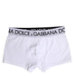 Dolce & Gabbana White Cotton Stretch Regular Boxer Underwear