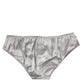 Dolce & Gabbana Gray Silk Stretch Bottom Low Waist Panty Underwear