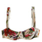 Dolce & Gabbana Beige Floral Balconcino Underwired Bra Underwear