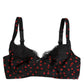 Dolce & Gabbana Black Red Polka Dot Underwired Balconette Underwear
