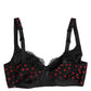 Dolce & Gabbana Black Red Polka Dot Underwired Balconette Underwear
