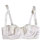 Dolce & Gabbana White Silk Underwired Balconette Bra Underwear