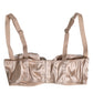 Dolce & Gabbana Biege Silk Underwired Balconette Bra Underwear
