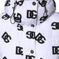 Dolce & Gabbana White Black DG Mania Polyester Puffer Jacket
