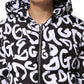 Dolce & Gabbana Black White DG Mania Hooded Long Coat Jacket