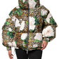 Dolce & Gabbana Multicolor Leopard Rose Puffer Quilted Jacket