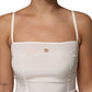 Dolce & Gabbana White Full Slip DG Logo Silk Dress Sleepwear