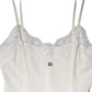 Dolce & Gabbana White Lace Gold DG Logo Silk Dress Sleepwear