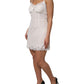 Dolce & Gabbana White Lace DG Logo Silk Dress Sleepwear
