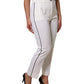 Dolce & Gabbana White Wool High Waist Tapered Pants