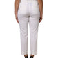 Dolce & Gabbana White Wool High Waist Tapered Pants