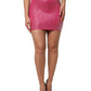 Dolce & Gabbana Pink Rhinestone Embellished Logo Mini Skirt