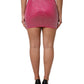 Dolce & Gabbana Pink Rhinestone Embellished Logo Mini Skirt