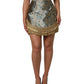 Dolce & Gabbana Blue Floral Jacquard Tasseled Mini Skirt