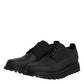 Dolce & Gabbana Black Leather Lace Up Trekking Dress Shoes