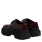 Dolce & Gabbana Red Leather Lace Up Trekking Dress Shoes