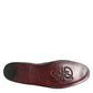Dolce & Gabbana Burgundy Calfskin Leather Formal Slip On Shoes