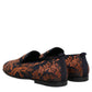 Dolce & Gabbana Black Jacquard Polyester Slip On Loafers Shoes