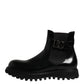 Dolce & Gabbana Black Belted DG Logo Men Chelsea Boots Shoes