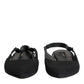 Dolce & Gabbana Black Crystal Charmeuse Slingback Shoes