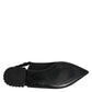 Dolce & Gabbana Black Crystal Charmeuse Slingback Shoes