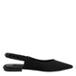 Dolce & Gabbana Black Crystal Charmeuse Slingback Shoes