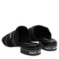Dolce & Gabbana Black Slides Slip On Sandals Shoes