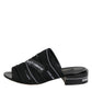 Dolce & Gabbana Black Slides Slip On Sandals Shoes