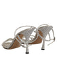 Dolce & Gabbana Silver Strass Ankle Strap KEIRA Sandals Shoes