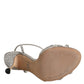 Dolce & Gabbana Silver Strass Ankle Strap KEIRA Sandals Shoes