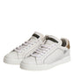 Dolce & Gabbana White Gold Leather Low Top Sneakers Shoes