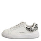 John Richmond White Rhinestone Embellished Sneakers Shoes