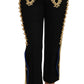 Dolce & Gabbana Military Embellished Pants Black Gold Dress Pant