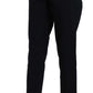 Dolce & Gabbana Black Cropped Front Button Embellished Pants