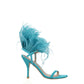Stuart Weitzman Green Leather Stiletto Heel Sandals