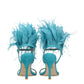 Stuart Weitzman Green Leather Stiletto Heel Sandals