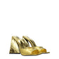 The Attico Gold Leather Platform Sandals