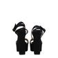 Jimmy Choo Black Satin Platform Sandals