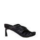 Stella McCartney Black Leather Stiletto Heel Sandals