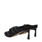 Stella McCartney Black Leather Stiletto Heel Sandals