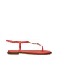 Christian Dior Pink Leather Flip-Flop Sandals