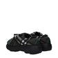 Burberry Green Fabric Slip-On Loafers